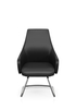 Light Grey Leather Semi PU Executive Office Visitor Chair