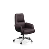 Gray Comfortable Full Grain Leather Executive Office Chair